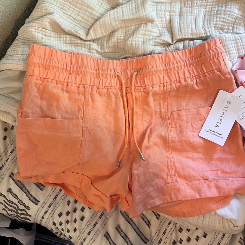 NWT Athleta Cabo linen 4” shorts